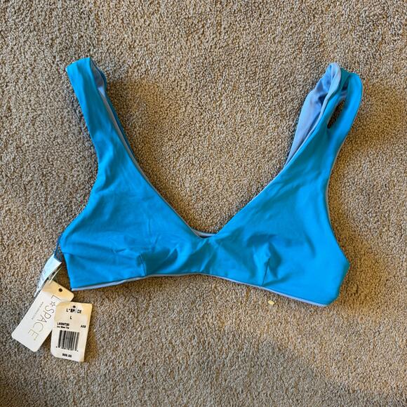 L Space One Wave Reversible Bikini Top Blue/Turquoise M NWT - Picture 5 of 12